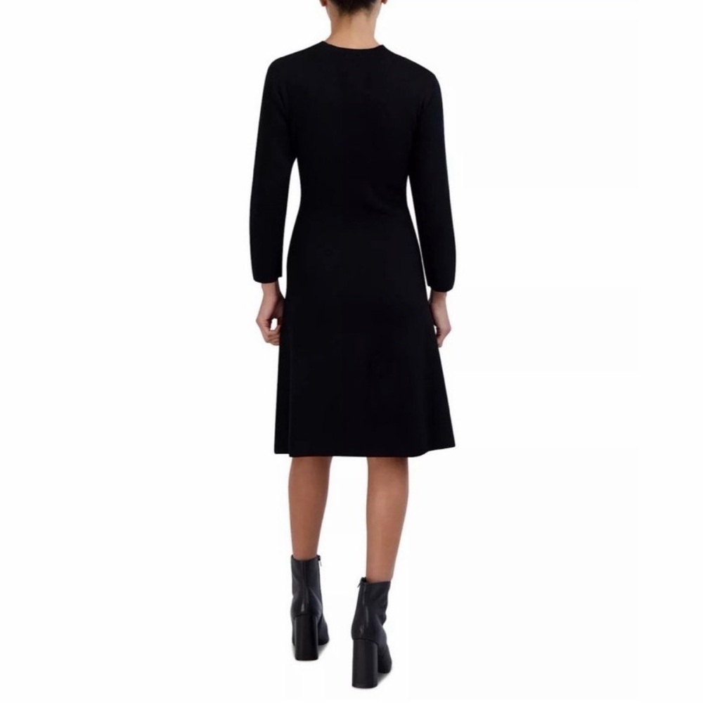 ROBBIE BEE Petite Mockneck Long-Sleeve Love A-Line Sweater Dress Petite Medium - Picture 2 of 14